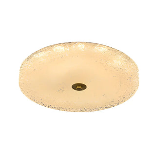 ZOWALA - Modern Gold Round Textured Glass Flush Mount Light Image - 17