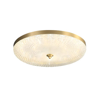 ZOWALA - Modern Gold Round Textured Glass Flush Mount Light Image - 21