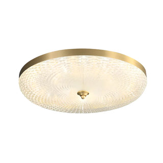 ZOWALA - Modern Gold Round Textured Glass Flush Mount Light Image - 22