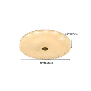 ZOWALA - Modern Gold Round Textured Glass Flush Mount Light Image - 24