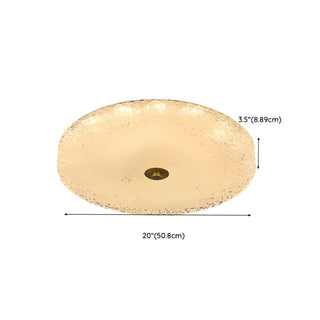 ZOWALA - Modern Gold Round Textured Glass Flush Mount Light Image - 25