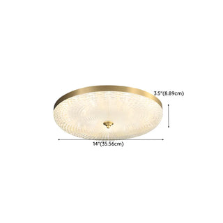 ZOWALA - Modern Gold Round Textured Glass Flush Mount Light Image - 26