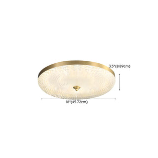 ZOWALA - Modern Gold Round Textured Glass Flush Mount Light Image - 27