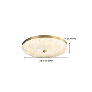 ZOWALA - Modern Gold Round Textured Glass Flush Mount Light Image - 28