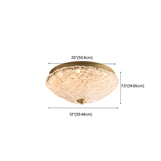 ZOWALA - Modern Gold Round Textured Glass Flush Mount Light Image - 29