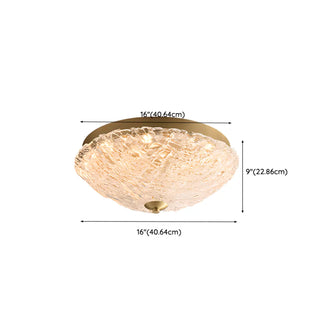 ZOWALA - Modern Gold Round Textured Glass Flush Mount Light Image - 30