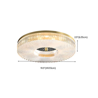 ZOWALA - Modern Gold Round Textured Glass Flush Mount Light Image - 33