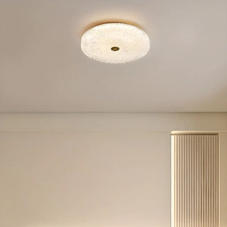 ZOWALA - Modern Gold Round Textured Glass Flush Mount Light Image - 4