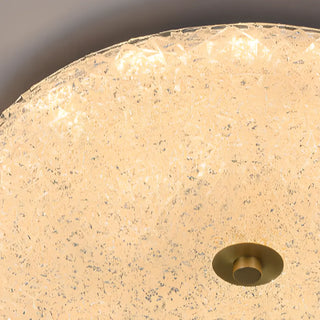 ZOWALA - Modern Gold Round Textured Glass Flush Mount Light Image - 8