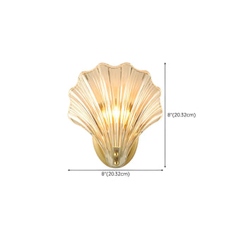 Coastal Shell Glass Gold Entryway Gold Wall Sconce Zawala #size
