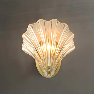 Coastal Shell Glass Gold Entryway Gold Wall Sconce Zawala Image - 4