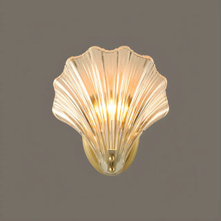 Coastal Shell Glass Gold Entryway Gold Wall Sconce Zawala Image - 7