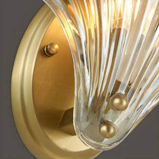 Coastal Shell Glass Gold Entryway Gold Wall Sconce Zawala Image - 8
