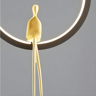 Modern Sitting Figure Circular Bedroom Pendant Light Zawala Image - 11