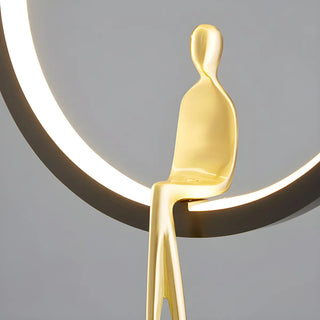 Modern Sitting Figure Circular Bedroom Pendant Light Zawala Image - 12