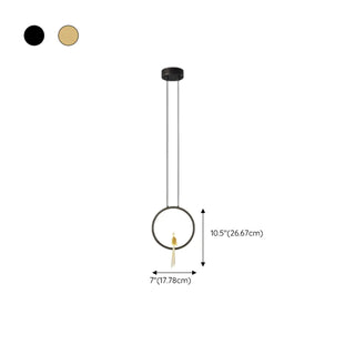 Modern Sitting Figure Circular Bedroom Pendant Light Zawala #size