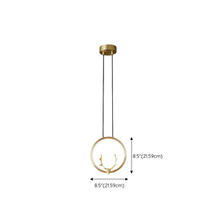 Modern Sitting Figure Circular Bedroom Pendant Light Zawala Image - 14
