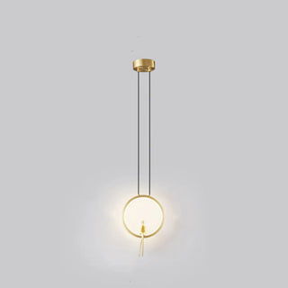 Modern Sitting Figure Circular Bedroom Pendant Light Zawala Image - 5