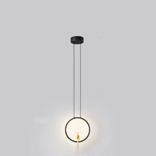Modern Sitting Figure Circular Bedroom Pendant Light Zawala Image - 6