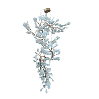 ZOWALA - Modern Gold Spiral Ceramics Ginkgo Chandelier Image - 14