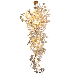 ZOWALA - Modern Gold Spiral Ceramics Ginkgo Chandelier Image - 16