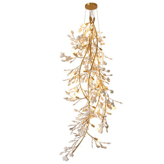 ZOWALA - Modern Gold Spiral Ceramics Ginkgo Chandelier Image - 18