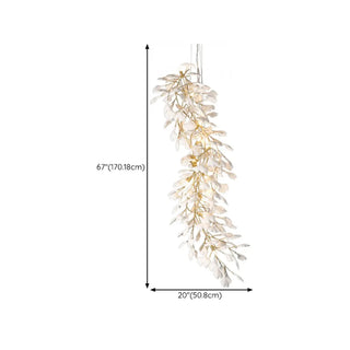 ZOWALA - Modern Gold Spiral Ceramics Ginkgo Chandelier Image - 24
