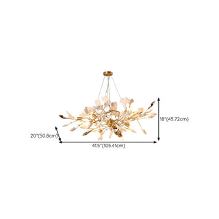 ZOWALA - Modern Gold Spiral Ceramics Ginkgo Chandelier Image - 26