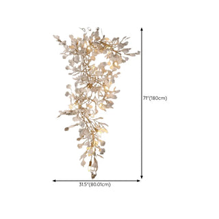 ZOWALA - Modern Gold Spiral Ceramics Ginkgo Chandelier Image - 29