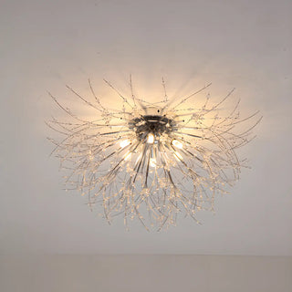ZOWALA - Elegant Starburst Crystal Gold Semi-Flush Mount Light Image - 13