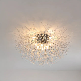 ZOWALA - Elegant Starburst Crystal Gold Semi-Flush Mount Light Image - 14