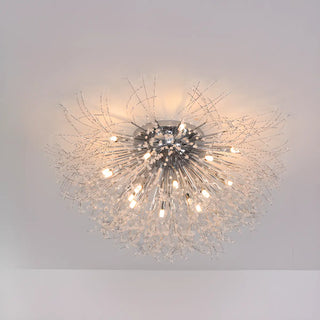 ZOWALA - Elegant Starburst Crystal Gold Semi-Flush Mount Light Image - 15