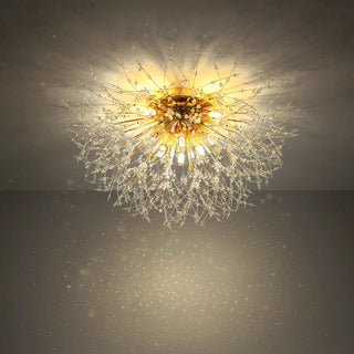 ZOWALA - Elegant Starburst Crystal Gold Semi-Flush Mount Light Image - 16
