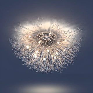 ZOWALA - Elegant Starburst Crystal Gold Semi-Flush Mount Light Image - 17