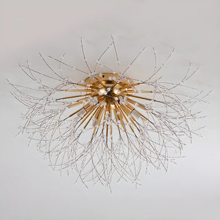 ZOWALA - Elegant Starburst Crystal Gold Semi-Flush Mount Light Image - 18