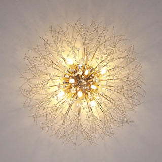 ZOWALA - Elegant Starburst Crystal Gold Semi-Flush Mount Light Image - 20