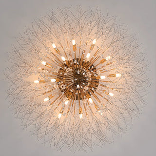 ZOWALA - Elegant Starburst Crystal Gold Semi-Flush Mount Light Image - 21