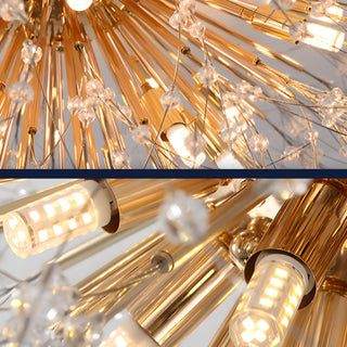 ZOWALA - Elegant Starburst Crystal Gold Semi-Flush Mount Light Image - 23