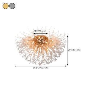 ZOWALA - Elegant Starburst Crystal Gold Semi-Flush Mount Light Image - 28