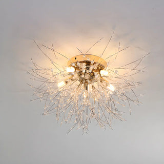 ZOWALA - Elegant Starburst Crystal Gold Semi-Flush Mount Light Image - 7