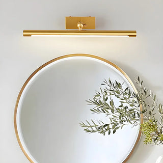 Cylinder Modern Gold Metal Mirror LED Vanity Light Zawala Image - 1