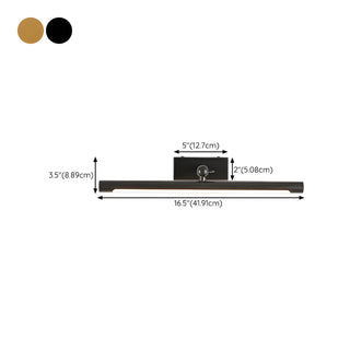 Cylinder Modern Gold Metal Mirror LED Vanity Light Zawala #size