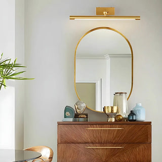 Cylinder Modern Gold Metal Mirror LED Vanity Light Zawala Image - 3