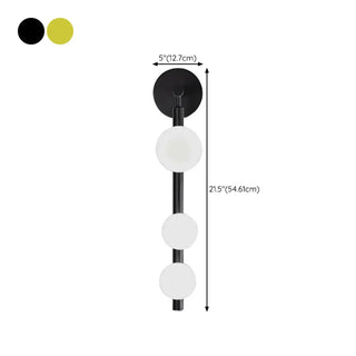 Black and Gold Vertical String Globe LED Wall Sconce Zawala #size