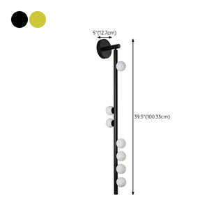Black and Gold Vertical String Globe LED Wall Sconce Zawala Image - 16