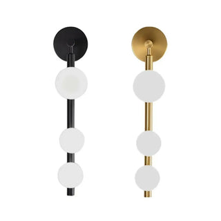 Black and Gold Vertical String Globe LED Wall Sconce Zawala Image - 6