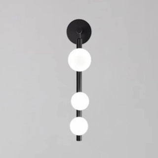 Black and Gold Vertical String Globe LED Wall Sconce Zawala Image - 9