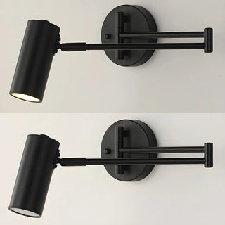 Adjustable Cylinder Bedside Gold Swing Arm Wall Sconce Zawala Image - 12