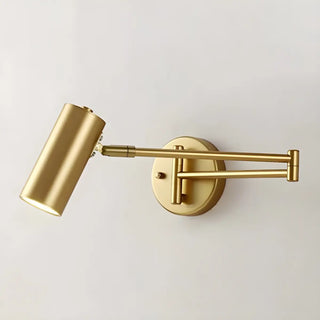Adjustable Cylinder Bedside Gold Swing Arm Wall Sconce Zawala Image - 6