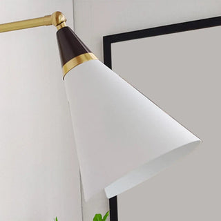 Adjustable Gold Cone Swing Arm LED Wall Sconce Zawala Image - 15